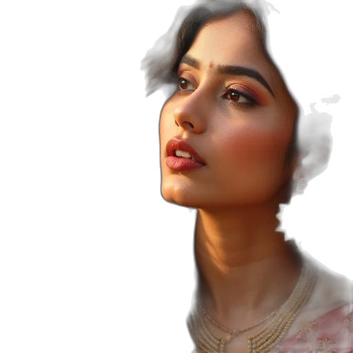 face, jewelry, photorealistic, oil painting transparent PNG cut-out