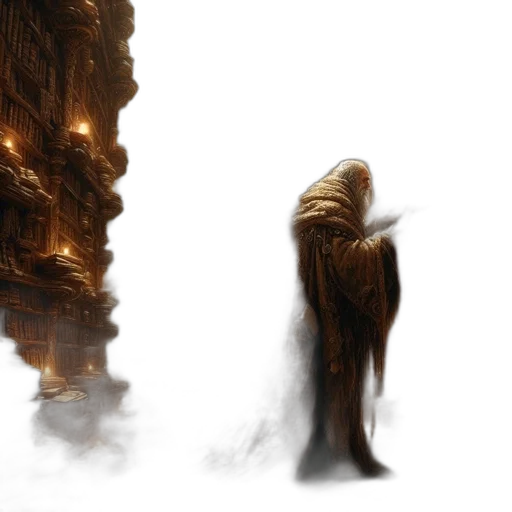 creature, concept art, fantasy art, photorealistic, cyberpunk, fog, city street, outer space transparent PNG cut-out
