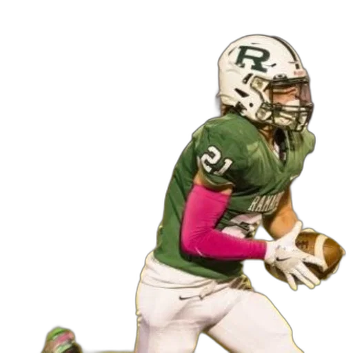 football, player, green, jersey, number, word, ranger, running transparent PNG cut-out