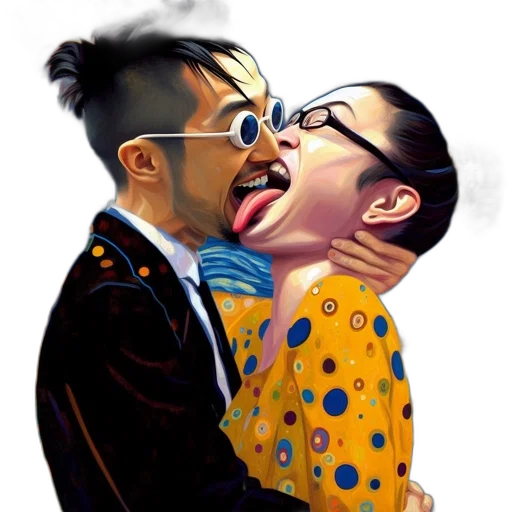 cartoon, concept art, comic book art, photorealistic, two, people, man, woman transparent PNG cut-out