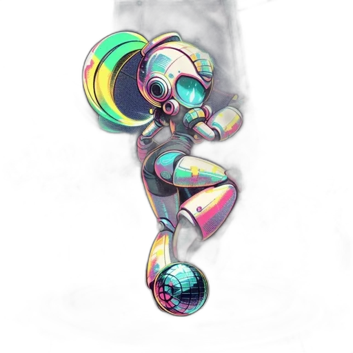 robot, mask, jewelry, staff, concept art, 3d render, fantasy art, vaporwave transparent PNG cut-out
