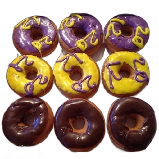 food, jewelry, 3d render, photorealistic, box, assorted, donuts, purple transparent PNG cut-out