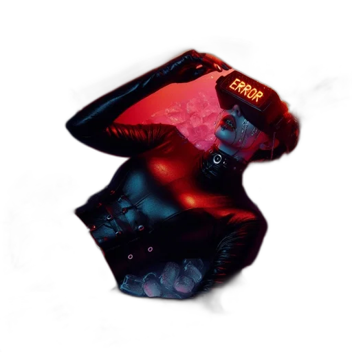 mask, jacket, face, crown, 3d render, concept art, photorealistic, vaporwave transparent PNG cut-out
