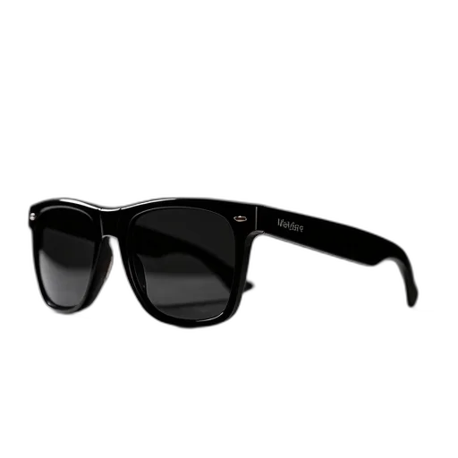 3d render, photorealistic, monochrome, black, rubber, frame, wayfare, sunglasses transparent PNG cut-out