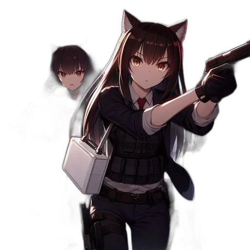 weapon, staff, animal, creature, anime, pixel art, concept art, cyberpunk transparent PNG cut-out