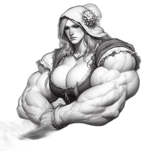 weapon, sword, dress, fantasy art, concept art, pencil sketch, photorealistic, muscular transparent PNG cut-out