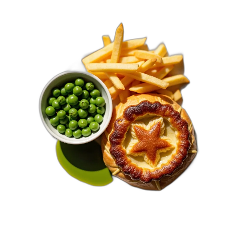 food, crown, 3d render, photorealistic, plate, consisting, large, golden-brown transparent PNG cut-out