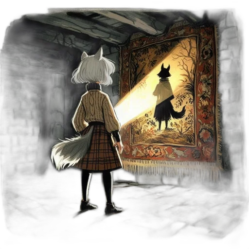 mask, dress, sword, animal, concept art, fantasy art, comic book art, watercolor transparent PNG cut-out