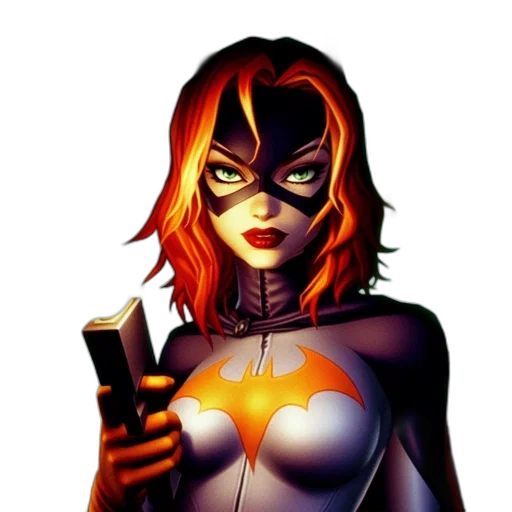 mask, comic book art, concept art, cartoon, fantasy art, neon lights, woman, red transparent PNG cut-out