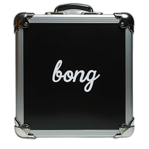 front, metal, black, box, word, bong, printed transparent PNG cut-out