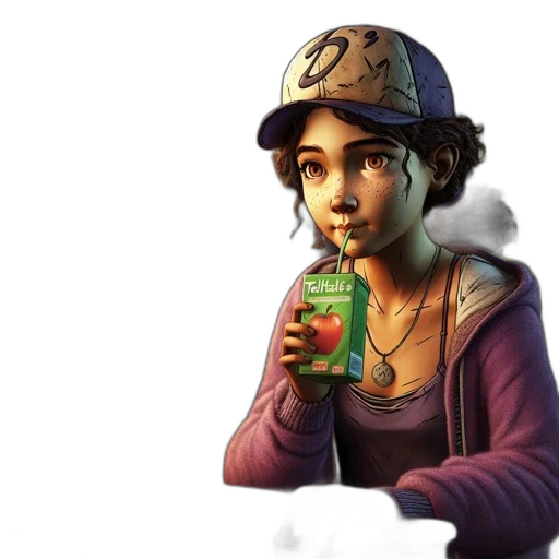 bottle, hat, face, jacket, concept art, pixel art, photorealistic, 3d render transparent PNG cut-out