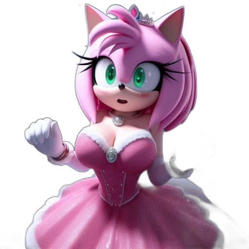 dress, crown, staff, animal, 3d render, concept art, cartoon, fantasy art transparent PNG cut-out