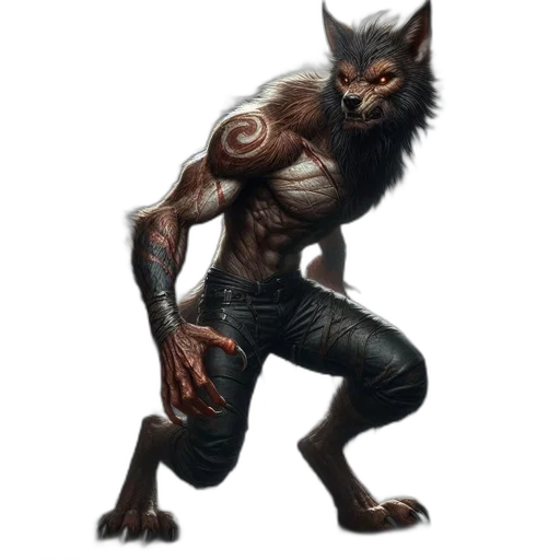 creature, animal, staff, concept art, fantasy art, comic book art, 3d render, muscular transparent PNG cut-out