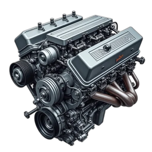 car, detailed, illustration, engine, various, components, such, pistons transparent PNG cut-out