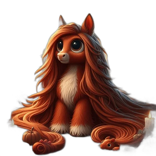 hair, animal, creature, staff, fantasy art, concept art, 3d render, photorealistic transparent PNG cut-out