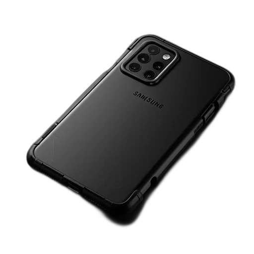 3d render, rubber, coated, black, rubberized, case, samsung, exhibit transparent PNG cut-out