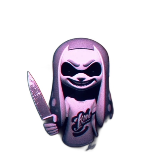 weapon, staff, creature, animal, 3d render, concept art, pixel art, vaporwave transparent PNG cut-out