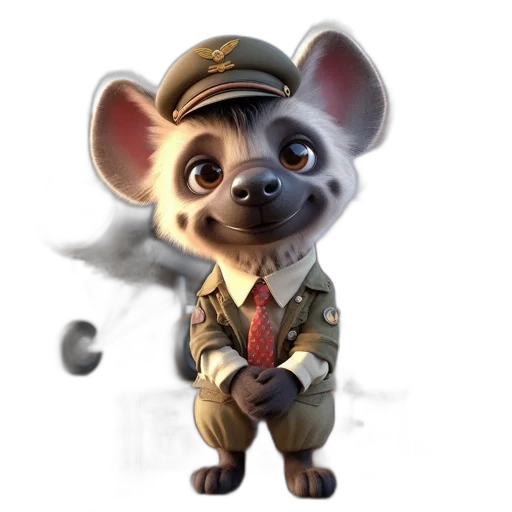 staff, animal, jacket, creature, concept art, 3d render, fantasy art, cartoon transparent PNG cut-out
