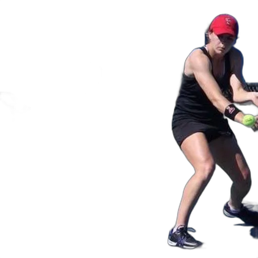 tennis, player, action, wearing, black, tank, top, shorts transparent PNG cut-out