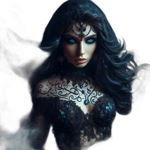 jewelry, mask, dress, fantasy art transparent PNG cut-out