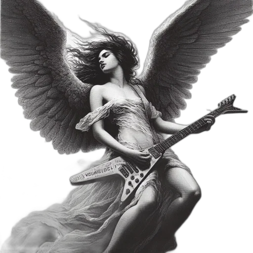 fantasy art, photorealistic, concept art, comic book art, angelic, figure, outstretched, wings transparent PNG cut-out