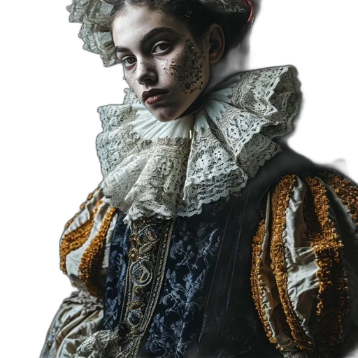 face, mask, crown, jacket, photorealistic, oil painting, fantasy art, concept art transparent PNG cut-out