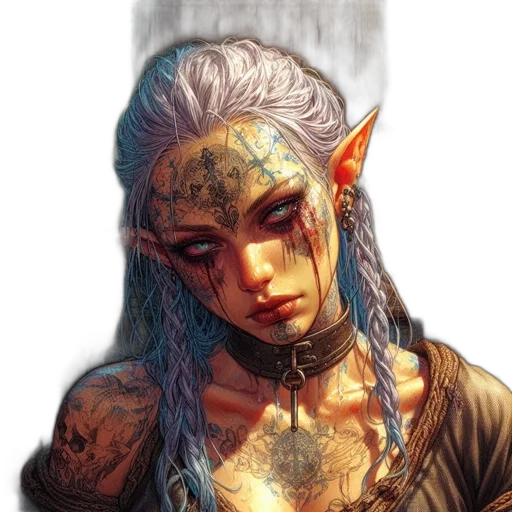 face, jewelry, dragon, staff, fantasy art, concept art, comic book art, watercolor transparent PNG cut-out