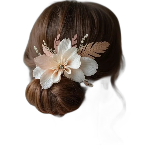 crown, flower, hair, jewelry, photorealistic, 3d render, oil painting, earth tones transparent PNG cut-out