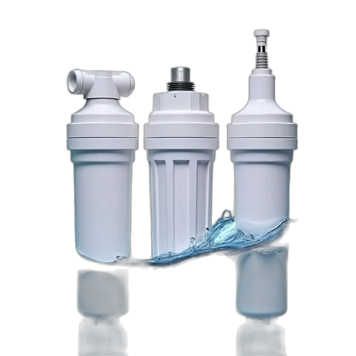 bottle, 3d render, vaporwave, concept art, photorealistic, 3pcs, cartridge, water transparent PNG cut-out
