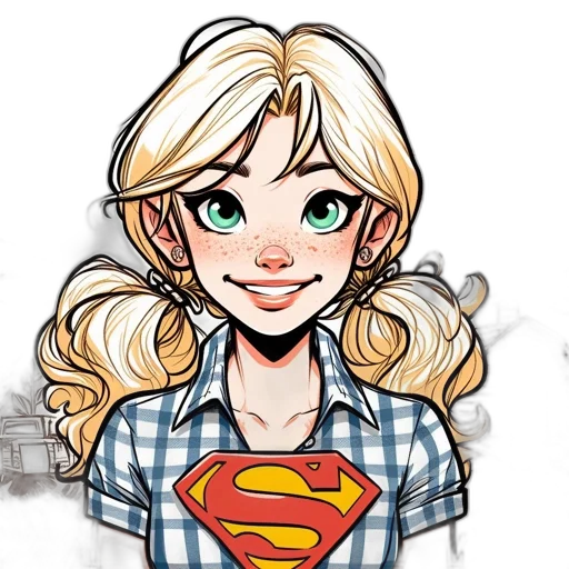 comic book art, cartoon, fantasy art, pixel art, animated, character, blond, hair transparent PNG cut-out