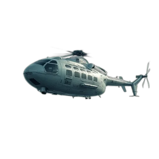 weapon, 3d render, photorealistic, concept art, helicopter, space, capsule, top transparent PNG cut-out