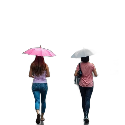 umbrella, hat, jacket, 3d render, photorealistic, concept art, rain, pastel transparent PNG cut-out