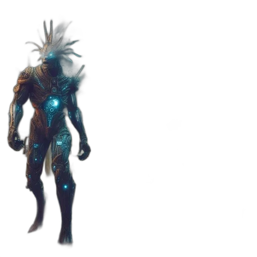 creature, robot, staff, dragon, concept art, fantasy art, cyberpunk, pixel art transparent PNG cut-out