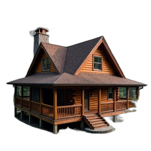 building, furniture, 3d render, concept art, photorealistic, rustic, wooden, cabin transparent PNG cut-out