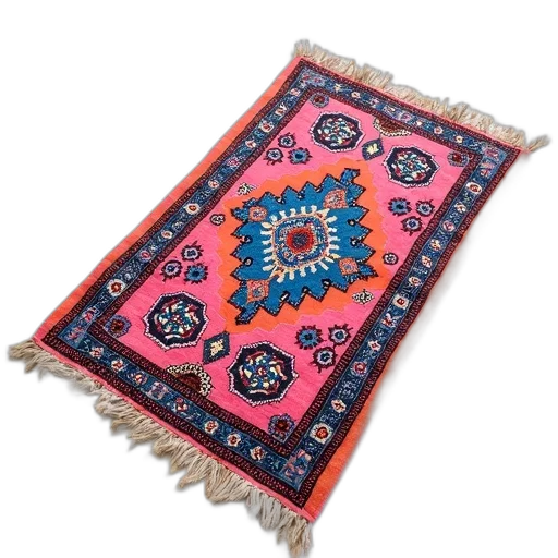 jewelry, vibrant, multicolored, rug, intricate, patterns, displayed, white transparent PNG cut-out