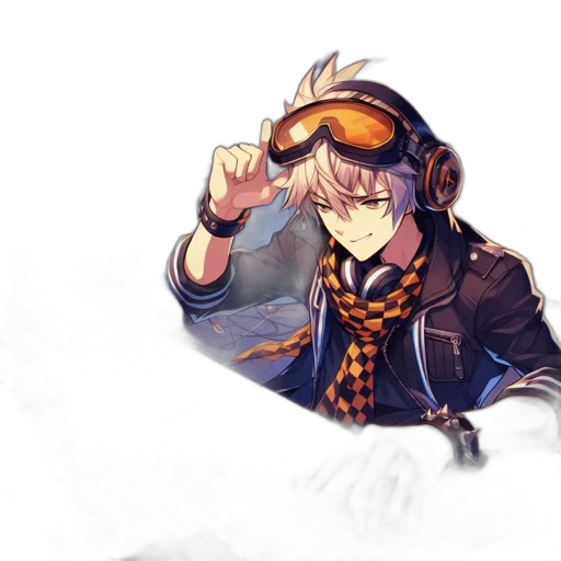 hat, staff, jacket, weapon, concept art, pixel art, anime, cyberpunk transparent PNG cut-out