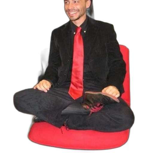 staff, furniture, jacket, man, black, suit, red, tie transparent PNG cut-out