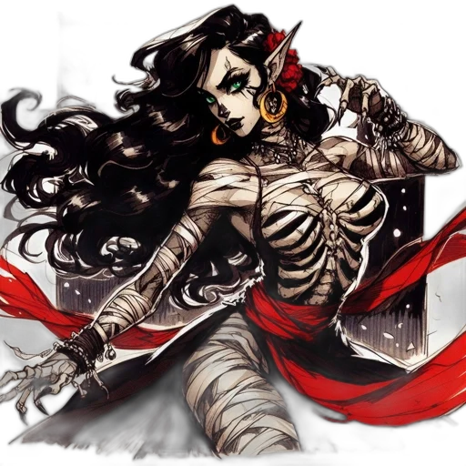 fantasy art, comic book art, concept art, pixel art, red, dark, monochrome, fantasy transparent PNG cut-out