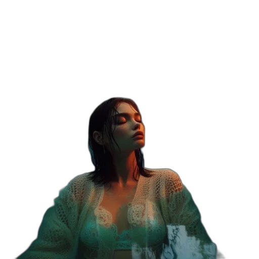 dress, jacket, face, creature, vaporwave, 3d render, cyberpunk, photorealistic transparent PNG cut-out
