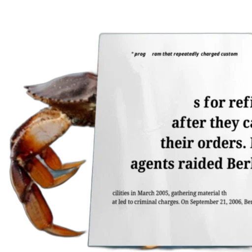 crab, shown, text, prog, ram, repeatedly, charged, custom transparent PNG cut-out