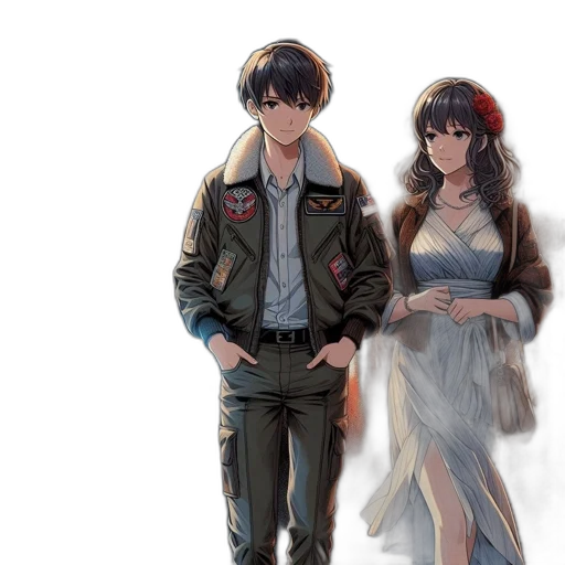 jacket, dress, concept art, anime transparent PNG cut-out