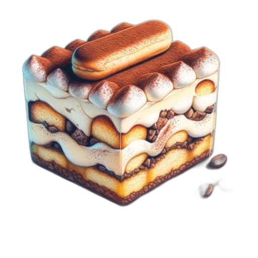 food, crown, photorealistic, 3d render, oil painting, watercolor, cube-shaped, tiramisu transparent PNG cut-out