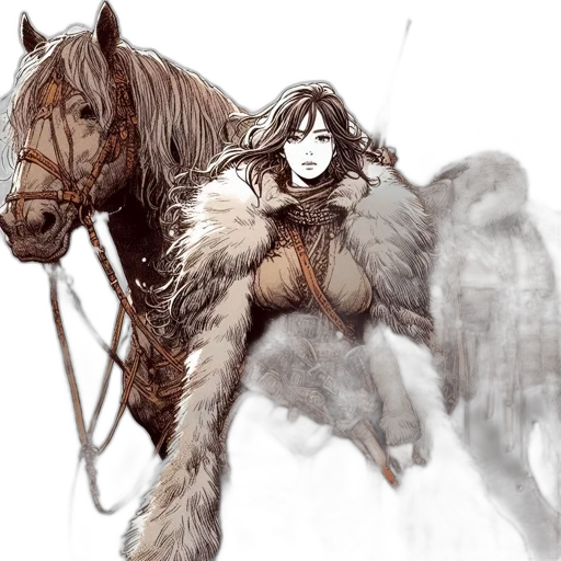 fantasy art, concept art, watercolor, comic book art, snow, fog, earth tones, monochrome transparent PNG cut-out
