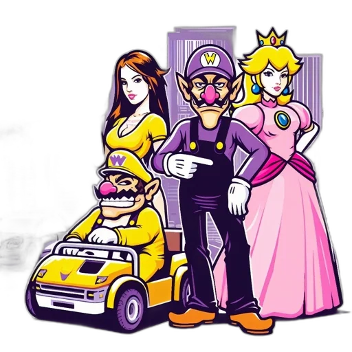 crown, dress, pixel art, concept art, cartoon, comic book art, golden, monochrome transparent PNG cut-out