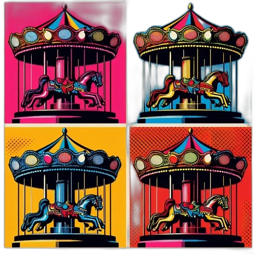 crown, concept art, colorful, vibrant, four-panel, display, stylized, carousel transparent PNG cut-out