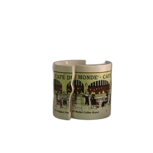 broken, mug, words, cafe, monde, sits, microwave transparent PNG cut-out