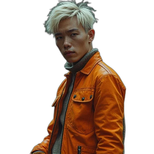 jacket, face, staff, dragon, photorealistic, oil painting, cyberpunk, watercolor transparent PNG cut-out