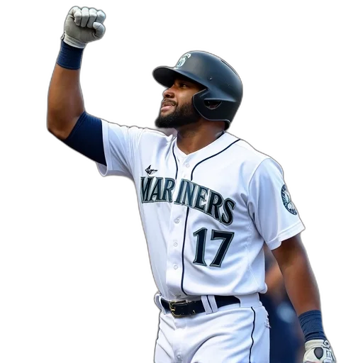 baseball, player, white, uniform, number, word, mariners, chest transparent PNG cut-out