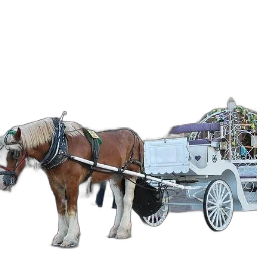 car, robot, animal, 3d render, photorealistic, concept art, horse-drawn, carriage transparent PNG cut-out