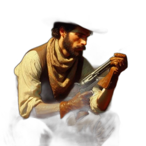 weapon, staff, hat, sword, concept art, fantasy art, oil painting, photorealistic transparent PNG cut-out